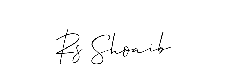 Design your own signature with our free online signature maker. With this signature software, you can create a handwritten (Allison_Script) signature for name Rs Shoaib. Rs Shoaib signature style 2 images and pictures png