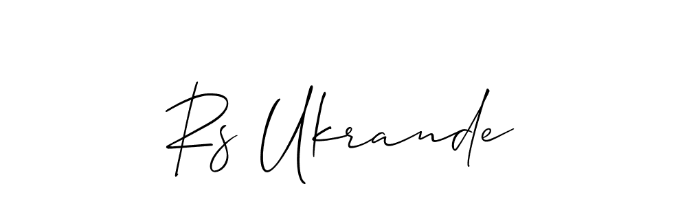 Create a beautiful signature design for name Rs Ukrande. With this signature (Allison_Script) fonts, you can make a handwritten signature for free. Rs Ukrande signature style 2 images and pictures png