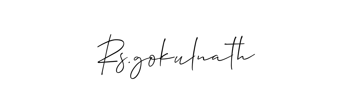 Use a signature maker to create a handwritten signature online. With this signature software, you can design (Allison_Script) your own signature for name Rs.gokulnath. Rs.gokulnath signature style 2 images and pictures png