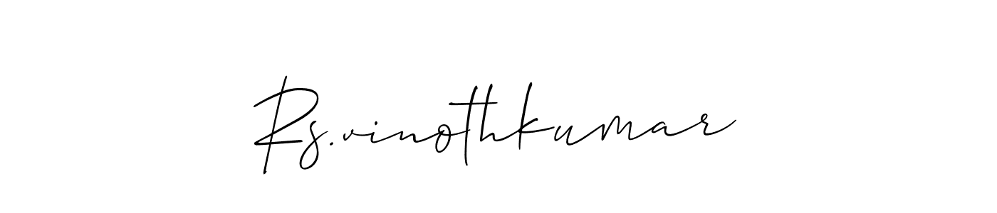 Create a beautiful signature design for name Rs.vinothkumar. With this signature (Allison_Script) fonts, you can make a handwritten signature for free. Rs.vinothkumar signature style 2 images and pictures png
