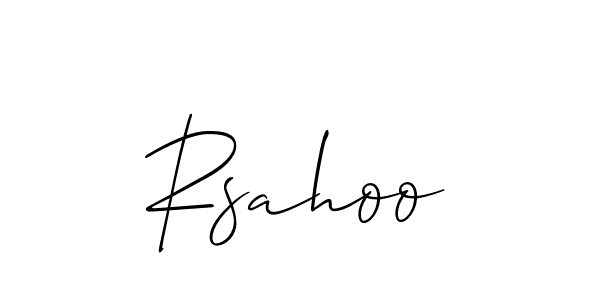 Create a beautiful signature design for name Rsahoo. With this signature (Allison_Script) fonts, you can make a handwritten signature for free. Rsahoo signature style 2 images and pictures png