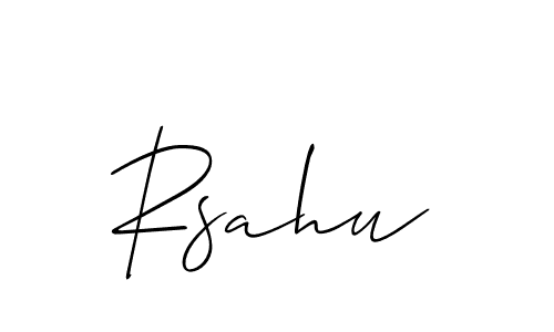 How to Draw Rsahu signature style? Allison_Script is a latest design signature styles for name Rsahu. Rsahu signature style 2 images and pictures png