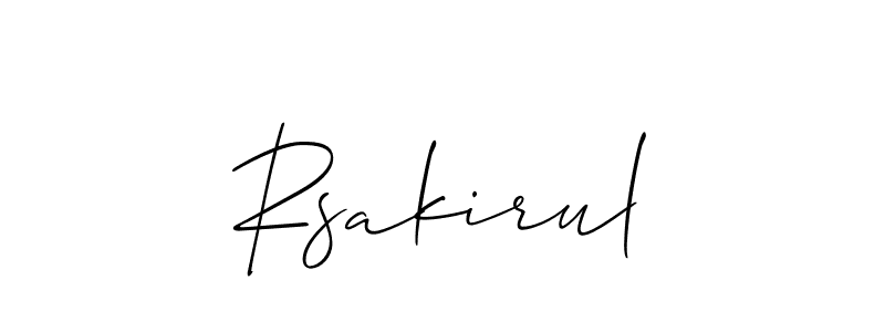 How to make Rsakirul signature? Allison_Script is a professional autograph style. Create handwritten signature for Rsakirul name. Rsakirul signature style 2 images and pictures png