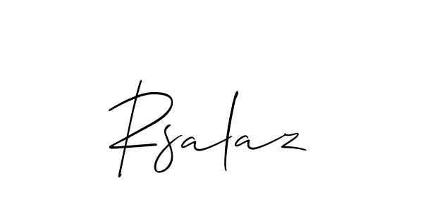 Use a signature maker to create a handwritten signature online. With this signature software, you can design (Allison_Script) your own signature for name Rsalaz. Rsalaz signature style 2 images and pictures png