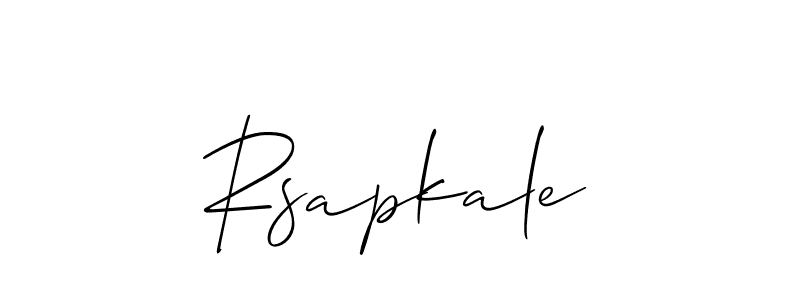 Use a signature maker to create a handwritten signature online. With this signature software, you can design (Allison_Script) your own signature for name Rsapkale. Rsapkale signature style 2 images and pictures png