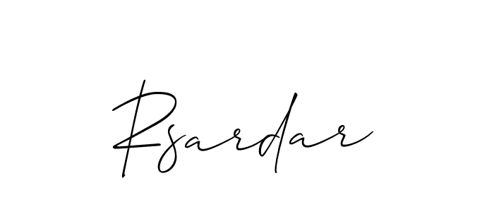 How to make Rsardar name signature. Use Allison_Script style for creating short signs online. This is the latest handwritten sign. Rsardar signature style 2 images and pictures png