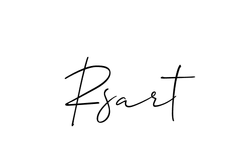 Rsart stylish signature style. Best Handwritten Sign (Allison_Script) for my name. Handwritten Signature Collection Ideas for my name Rsart. Rsart signature style 2 images and pictures png