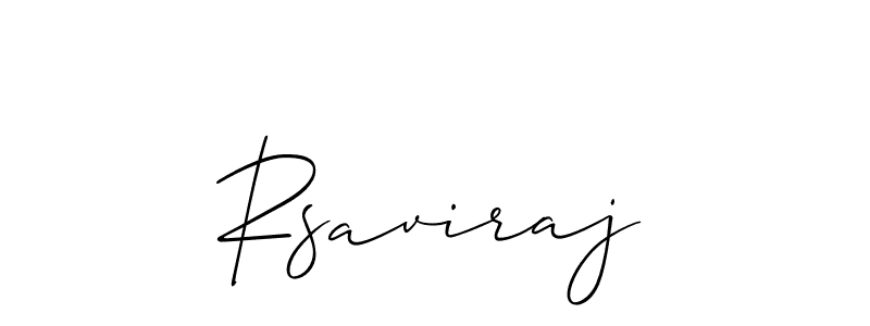 Use a signature maker to create a handwritten signature online. With this signature software, you can design (Allison_Script) your own signature for name Rsaviraj. Rsaviraj signature style 2 images and pictures png