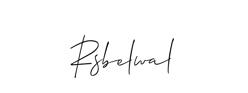 How to make Rsbelwal name signature. Use Allison_Script style for creating short signs online. This is the latest handwritten sign. Rsbelwal signature style 2 images and pictures png