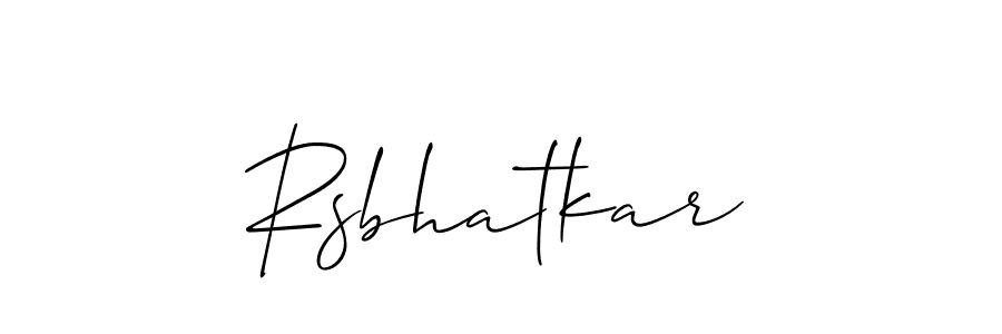 Use a signature maker to create a handwritten signature online. With this signature software, you can design (Allison_Script) your own signature for name Rsbhatkar. Rsbhatkar signature style 2 images and pictures png