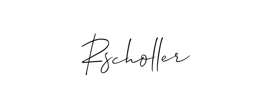 Create a beautiful signature design for name Rscholler. With this signature (Allison_Script) fonts, you can make a handwritten signature for free. Rscholler signature style 2 images and pictures png