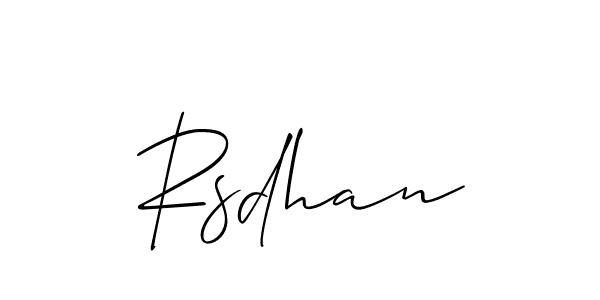 Create a beautiful signature design for name Rsdhan. With this signature (Allison_Script) fonts, you can make a handwritten signature for free. Rsdhan signature style 2 images and pictures png