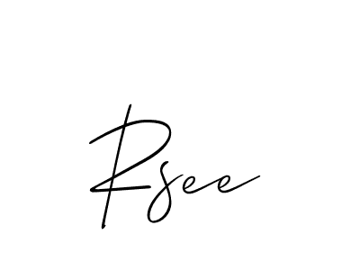 Create a beautiful signature design for name Rsee. With this signature (Allison_Script) fonts, you can make a handwritten signature for free. Rsee signature style 2 images and pictures png