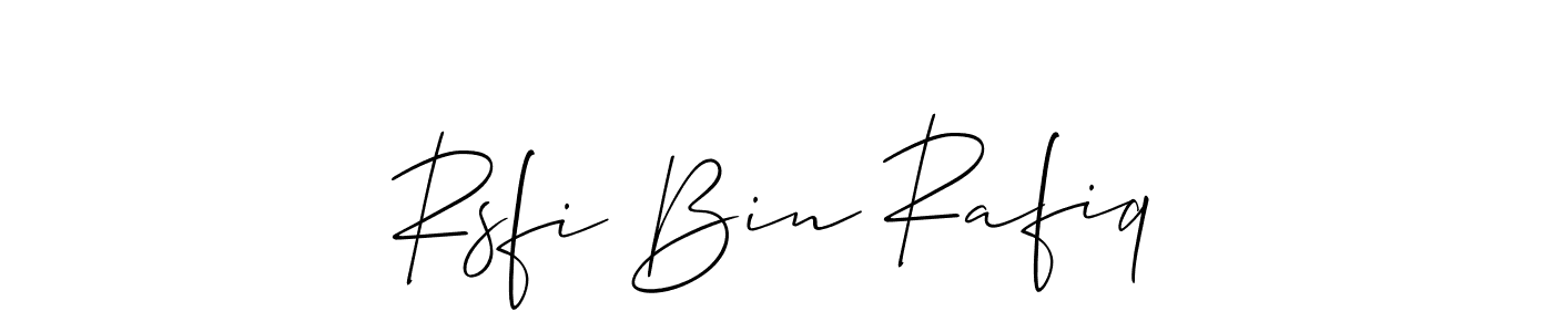 Make a beautiful signature design for name Rsfi Bin Rafiq. With this signature (Allison_Script) style, you can create a handwritten signature for free. Rsfi Bin Rafiq signature style 2 images and pictures png