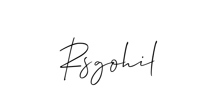 Create a beautiful signature design for name Rsgohil. With this signature (Allison_Script) fonts, you can make a handwritten signature for free. Rsgohil signature style 2 images and pictures png