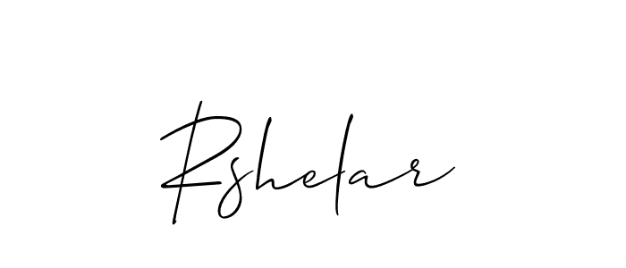 How to make Rshelar signature? Allison_Script is a professional autograph style. Create handwritten signature for Rshelar name. Rshelar signature style 2 images and pictures png