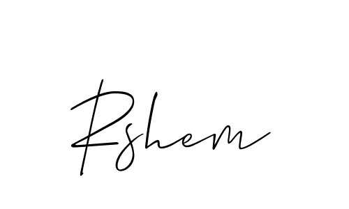 Make a beautiful signature design for name Rshem. With this signature (Allison_Script) style, you can create a handwritten signature for free. Rshem signature style 2 images and pictures png