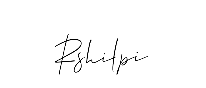 Create a beautiful signature design for name Rshilpi. With this signature (Allison_Script) fonts, you can make a handwritten signature for free. Rshilpi signature style 2 images and pictures png