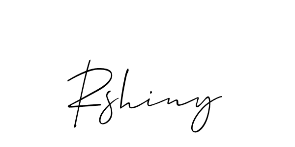 Make a beautiful signature design for name Rshiny. With this signature (Allison_Script) style, you can create a handwritten signature for free. Rshiny signature style 2 images and pictures png