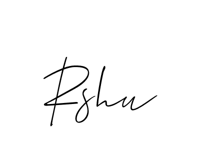 Use a signature maker to create a handwritten signature online. With this signature software, you can design (Allison_Script) your own signature for name Rshu. Rshu signature style 2 images and pictures png