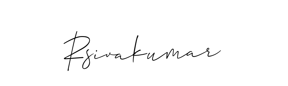 Similarly Allison_Script is the best handwritten signature design. Signature creator online .You can use it as an online autograph creator for name Rsivakumar. Rsivakumar signature style 2 images and pictures png