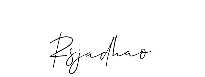 How to make Rsjadhao signature? Allison_Script is a professional autograph style. Create handwritten signature for Rsjadhao name. Rsjadhao signature style 2 images and pictures png