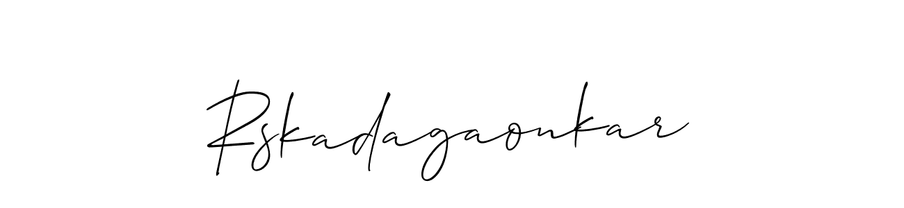 Also You can easily find your signature by using the search form. We will create Rskadagaonkar name handwritten signature images for you free of cost using Allison_Script sign style. Rskadagaonkar signature style 2 images and pictures png