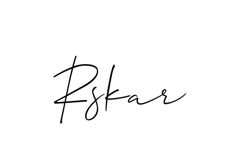 How to Draw Rskar signature style? Allison_Script is a latest design signature styles for name Rskar. Rskar signature style 2 images and pictures png