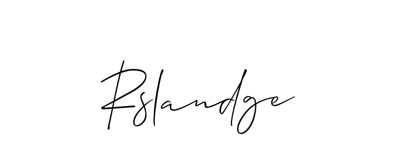 Allison_Script is a professional signature style that is perfect for those who want to add a touch of class to their signature. It is also a great choice for those who want to make their signature more unique. Get Rslandge name to fancy signature for free. Rslandge signature style 2 images and pictures png