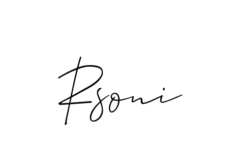 Make a beautiful signature design for name Rsoni. With this signature (Allison_Script) style, you can create a handwritten signature for free. Rsoni signature style 2 images and pictures png