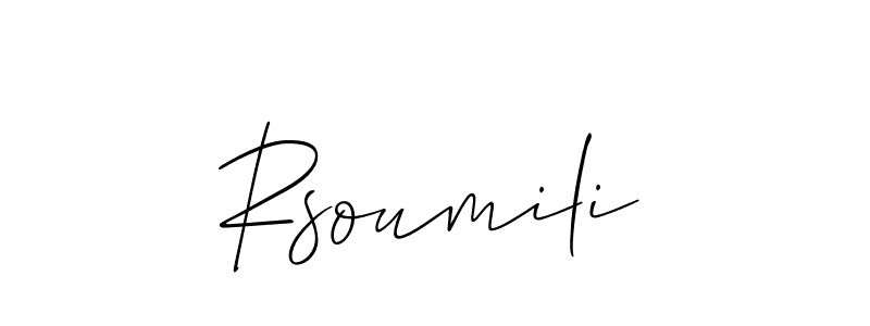 How to make Rsoumili signature? Allison_Script is a professional autograph style. Create handwritten signature for Rsoumili name. Rsoumili signature style 2 images and pictures png