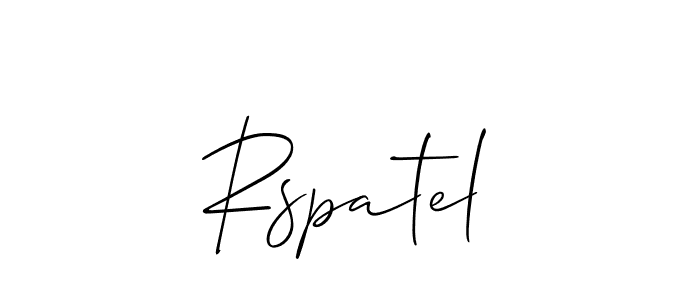 Design your own signature with our free online signature maker. With this signature software, you can create a handwritten (Allison_Script) signature for name Rspatel. Rspatel signature style 2 images and pictures png