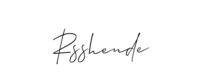 The best way (Allison_Script) to make a short signature is to pick only two or three words in your name. The name Rsshende include a total of six letters. For converting this name. Rsshende signature style 2 images and pictures png