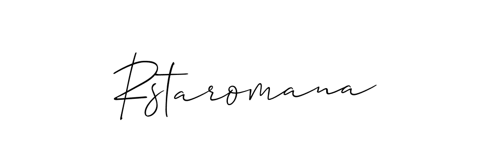 Design your own signature with our free online signature maker. With this signature software, you can create a handwritten (Allison_Script) signature for name Rstaromana. Rstaromana signature style 2 images and pictures png