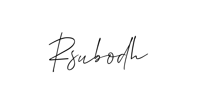 Make a beautiful signature design for name Rsubodh. Use this online signature maker to create a handwritten signature for free. Rsubodh signature style 2 images and pictures png