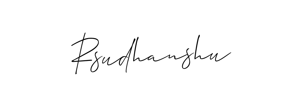 Make a beautiful signature design for name Rsudhanshu. With this signature (Allison_Script) style, you can create a handwritten signature for free. Rsudhanshu signature style 2 images and pictures png