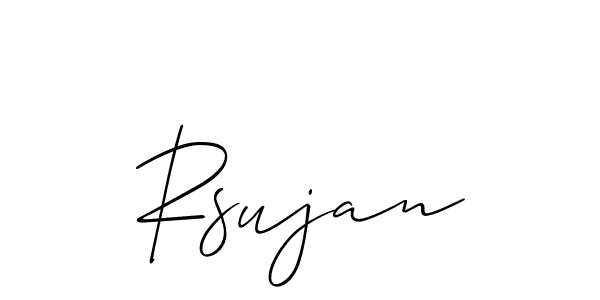 Use a signature maker to create a handwritten signature online. With this signature software, you can design (Allison_Script) your own signature for name Rsujan. Rsujan signature style 2 images and pictures png