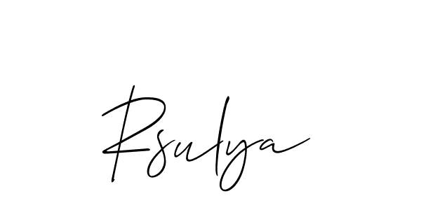 This is the best signature style for the Rsulya name. Also you like these signature font (Allison_Script). Mix name signature. Rsulya signature style 2 images and pictures png