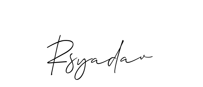 Also we have Rsyadav name is the best signature style. Create professional handwritten signature collection using Allison_Script autograph style. Rsyadav signature style 2 images and pictures png