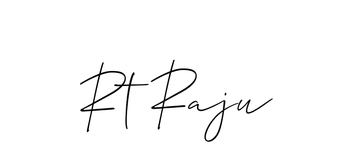 Use a signature maker to create a handwritten signature online. With this signature software, you can design (Allison_Script) your own signature for name Rt Raju. Rt Raju signature style 2 images and pictures png