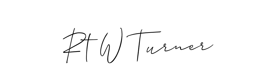 Allison_Script is a professional signature style that is perfect for those who want to add a touch of class to their signature. It is also a great choice for those who want to make their signature more unique. Get Rt W Turner name to fancy signature for free. Rt W Turner signature style 2 images and pictures png