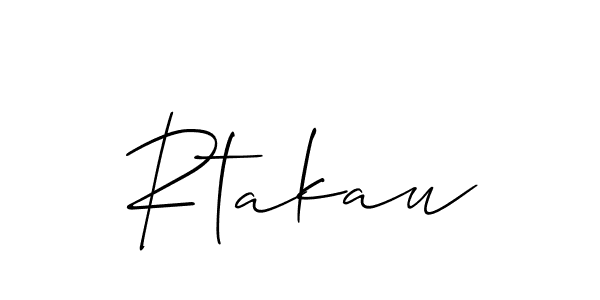 Make a beautiful signature design for name Rtakau. With this signature (Allison_Script) style, you can create a handwritten signature for free. Rtakau signature style 2 images and pictures png