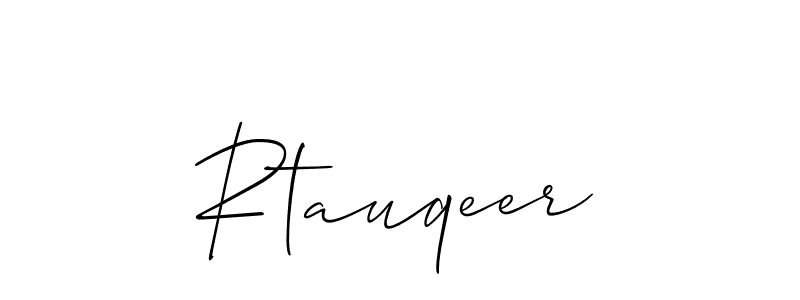 How to make Rtauqeer signature? Allison_Script is a professional autograph style. Create handwritten signature for Rtauqeer name. Rtauqeer signature style 2 images and pictures png