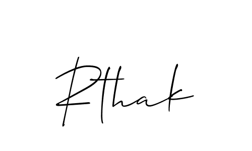 Create a beautiful signature design for name Rthak. With this signature (Allison_Script) fonts, you can make a handwritten signature for free. Rthak signature style 2 images and pictures png