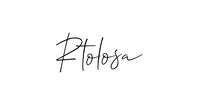 Rtolosa stylish signature style. Best Handwritten Sign (Allison_Script) for my name. Handwritten Signature Collection Ideas for my name Rtolosa. Rtolosa signature style 2 images and pictures png