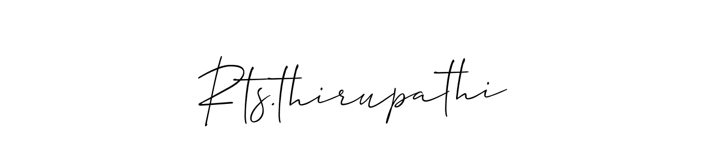 How to Draw Rts.thirupathi signature style? Allison_Script is a latest design signature styles for name Rts.thirupathi. Rts.thirupathi signature style 2 images and pictures png