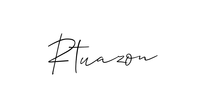 You should practise on your own different ways (Allison_Script) to write your name (Rtuazon) in signature. don't let someone else do it for you. Rtuazon signature style 2 images and pictures png