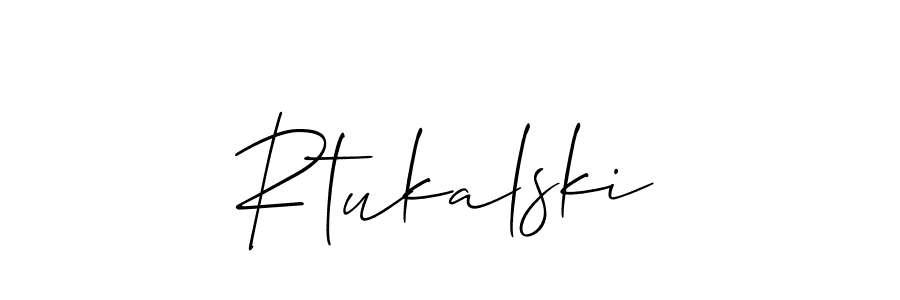 Rtukalski stylish signature style. Best Handwritten Sign (Allison_Script) for my name. Handwritten Signature Collection Ideas for my name Rtukalski. Rtukalski signature style 2 images and pictures png