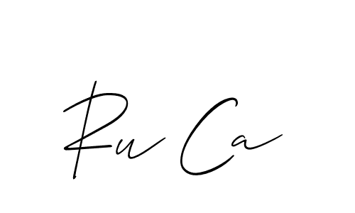 You should practise on your own different ways (Allison_Script) to write your name (Ru Ca) in signature. don't let someone else do it for you. Ru Ca signature style 2 images and pictures png