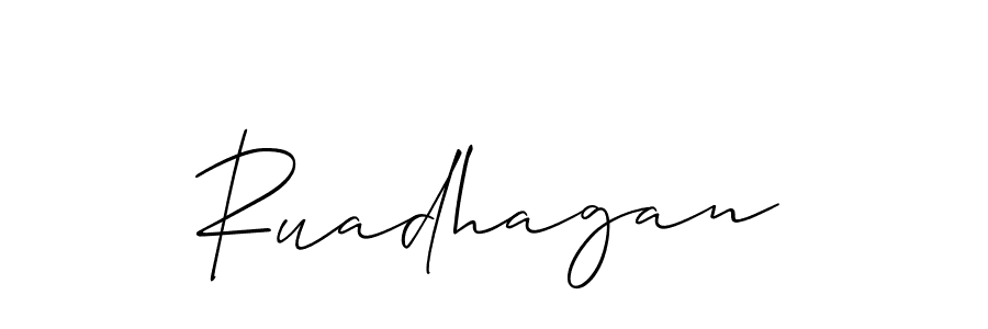 How to make Ruadhagan name signature. Use Allison_Script style for creating short signs online. This is the latest handwritten sign. Ruadhagan signature style 2 images and pictures png